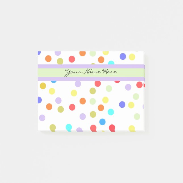 Personalised Rainbow Confetti for Her Post-it Notes (Front)