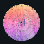 Personalised Rainbow Dartboard<br><div class="desc">This girly Dartboard is decorated with an atmospheric ombre design in shades of pink, coral and purple.
Easily customisable with your name, and monogram.
Use the Customise Further option to change the text size, style or colour if you wish.</div>