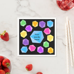 Personalised Rainbow Dice Napkin