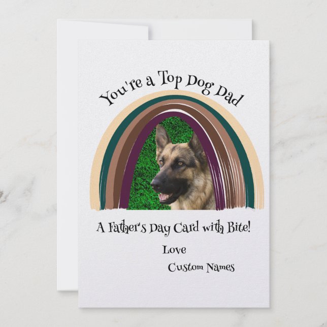 Personalised Rainbow Dog Photo Father's Day Card (Front)