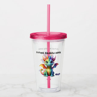Personalised Rainbow Dragon Acrylic Tumbler
