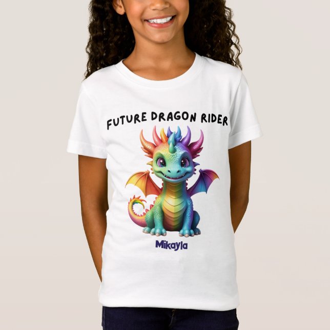 Personalised Rainbow Dragon T-Shirt (Front)