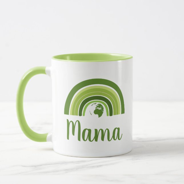 Personalised rainbow earth Mama Mug (Left)
