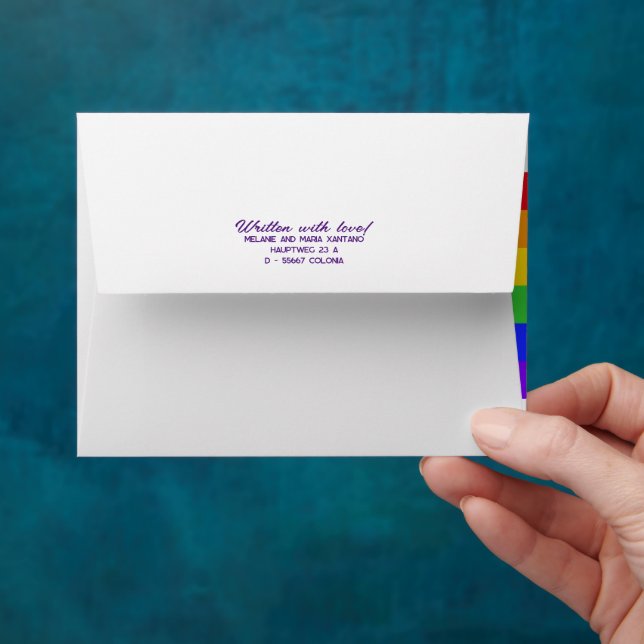 Personalised Rainbow Envelope (Hand)