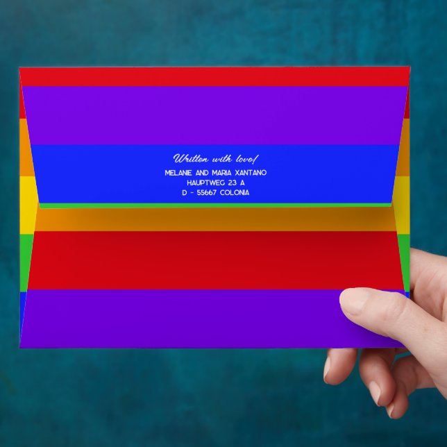 Personalised Rainbow Envelope (Hand)