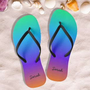 Personalised Rainbow Flip Flops
