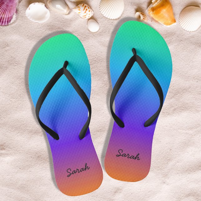 Personalised Rainbow Flip Flops (Creator Uploaded)
