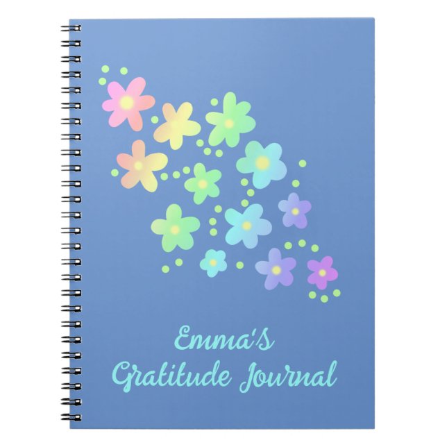 Personalised Rainbow Flowers Gratitude Journal (Front)