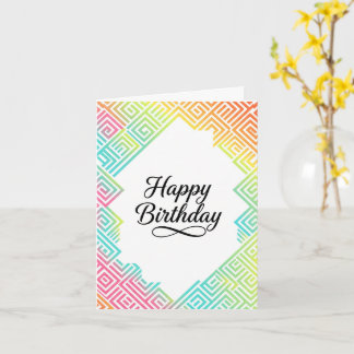 Personalised Rainbow Geometric Birthday Card