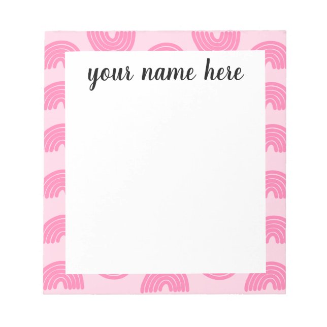 Personalised Rainbow Girls Notepad (Front)