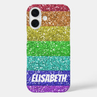 Personalised Rainbow Glitter Stripes