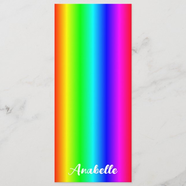 Personalised Rainbow Gradient Bookmark with Name (Front)