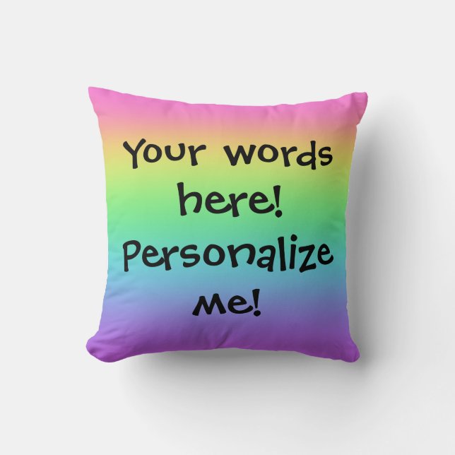 Personalised Rainbow Gradient Cushion (Front)
