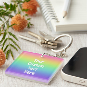 Personalised Rainbow Gradient Key Ring