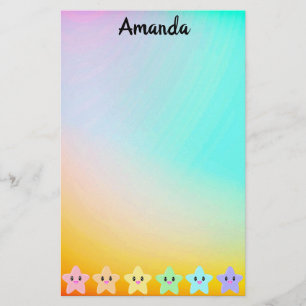 Personalised Rainbow Gradient Little Stars Kawaii