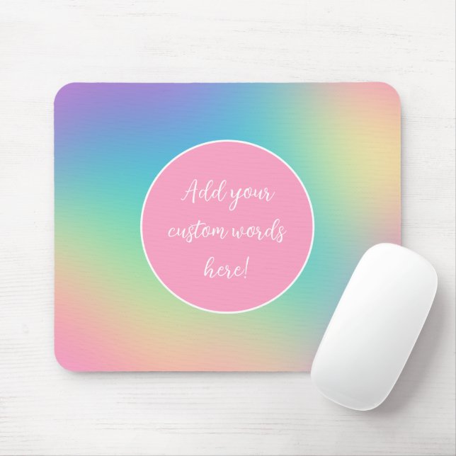 Personalised Rainbow Gradient Mouse Pad (With Mouse)