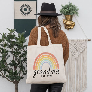 Personalised Rainbow Grandma Tote Bag, Nana Bag