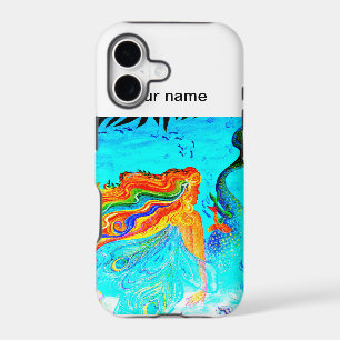 personalised rainbow hair mermaid phone case