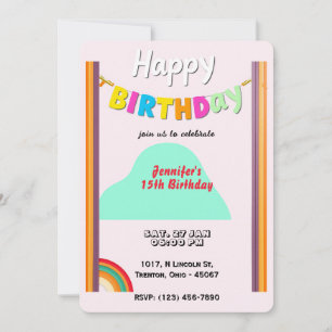Personalised Rainbow Happy Birthday Card