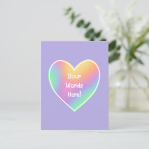 Personalised Rainbow Heart Postcards