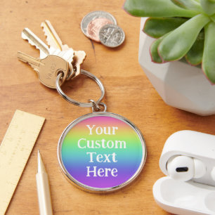 Personalised Rainbow Key Ring