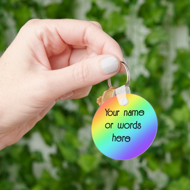 Personalised Rainbow Key Ring (Hand)