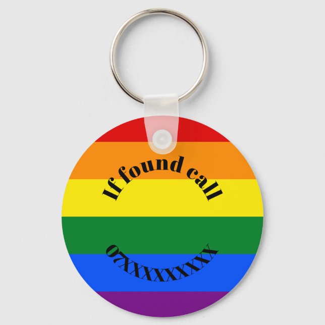 Personalised Rainbow Keyring - Design2 (Front)