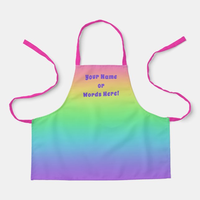 Personalised Rainbow Kids Apron (Front)