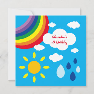 Personalised Rainbow Kid's Birthday Invitation