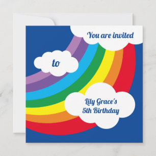Personalised Rainbow Kid's Birthday Invitation