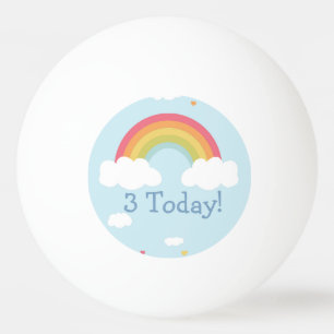 Personalised Rainbow Kids Birthday Party Button Ping Pong Ball