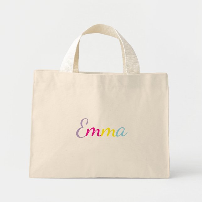 Personalised Rainbow Name Tote Bag (Front)