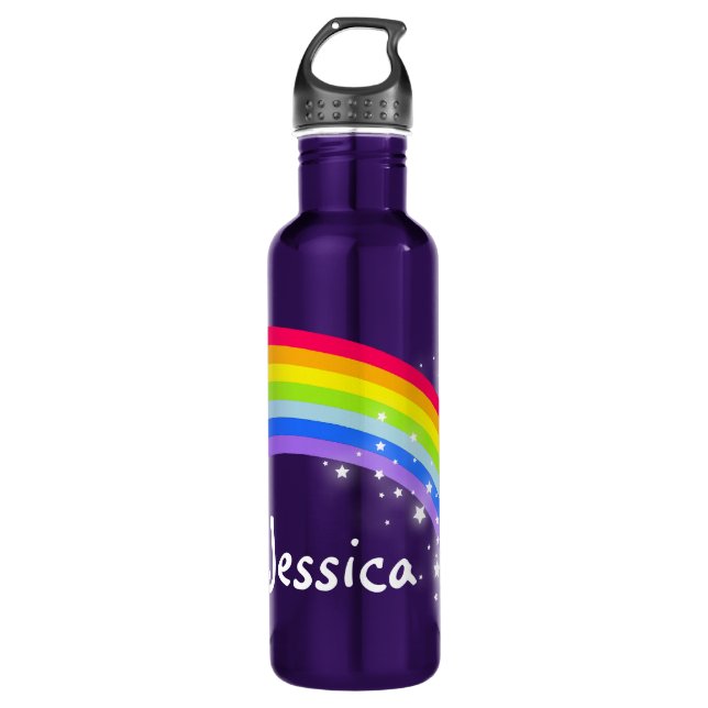 Personalised rainbow named kids drinks bottle (Front)