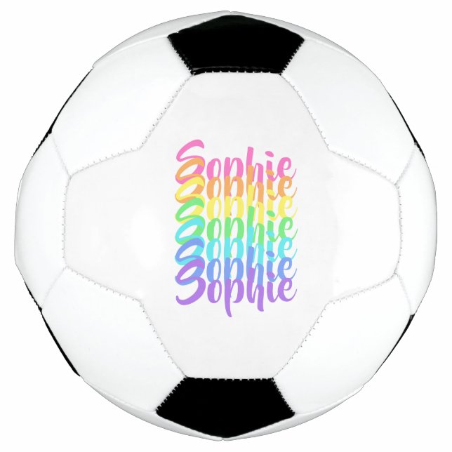 Personalised Rainbow Names Soccer Ball (Front)