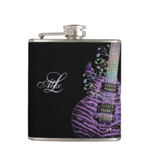 Personalised Rainbow Notes Electric Guitar Flask