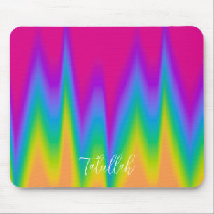 Personalised Rainbow Ombre Wave  Mouse Pad