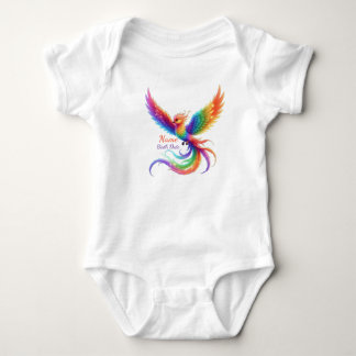Personalised Rainbow Phoenix Name Birthdate Gift Baby Bodysuit