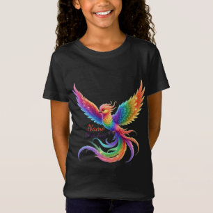 Personalised Rainbow Phoenix Name Birthdate Gift T-Shirt
