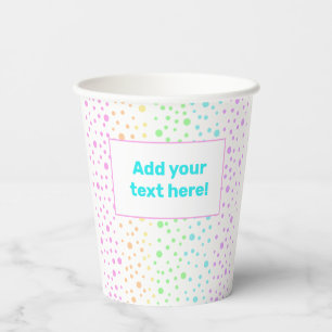 Personalised Rainbow Polka Dots Paper Cups
