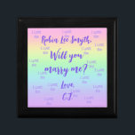 Personalised Rainbow Proposal Gift Box<br><div class="desc">What a lovely keepsake! Add your own name and text! Fun and romantic proposal idea! Beautiful pastel rainbow background.

Designed in lovely Washington State,  USA by an independent artist. Thanks for your support!</div>