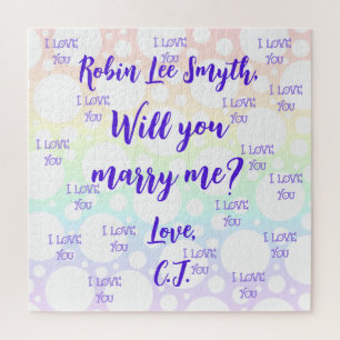 Personalised Rainbow Proposal Jigsaw Puzzle