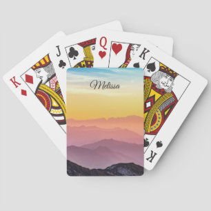 Personalised Rainbow Sky Playing Cards   EDITABLE