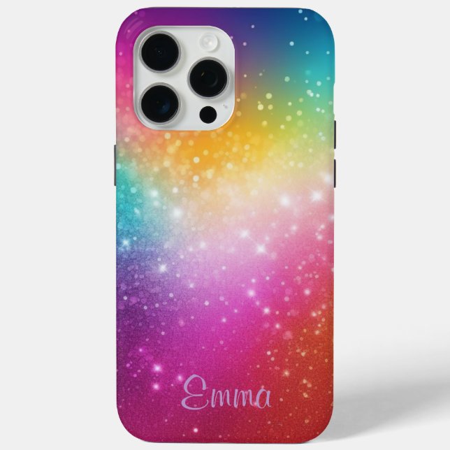 Personalised Rainbow Sparkle Case-Mate iPhone Case (Back)
