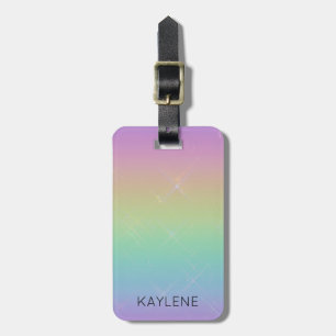 Personalised Rainbow Sparkles Luggage Tag
