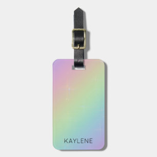 Personalised Rainbow Sparkles Luggage Tag