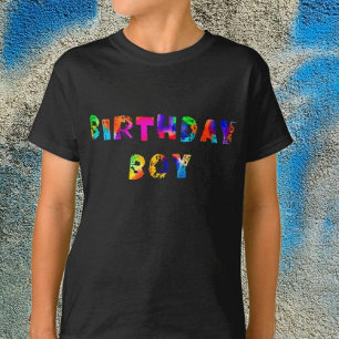 Personalised Rainbow Splash Birthday Boy T-Shirt