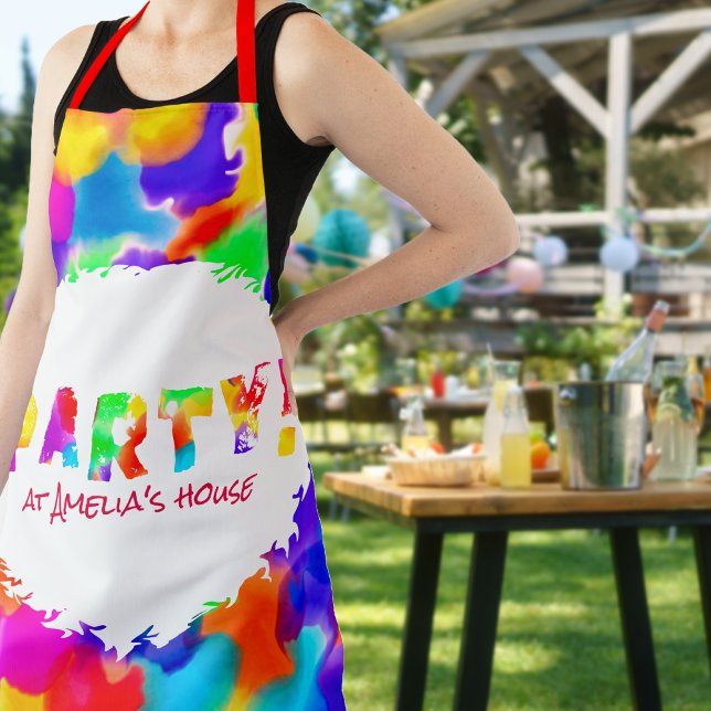  Personalised Rainbow Splash Party  Apron (Creator Uploaded)