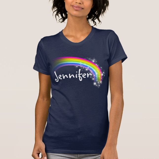 Personalised rainbow stars tee (Front)