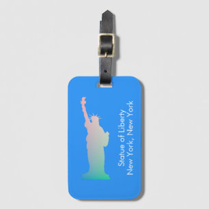 Personalised Rainbow Statue of Liberty New York Luggage Tag