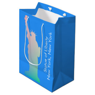 Personalised Rainbow Statue of Liberty New York Medium Gift Bag